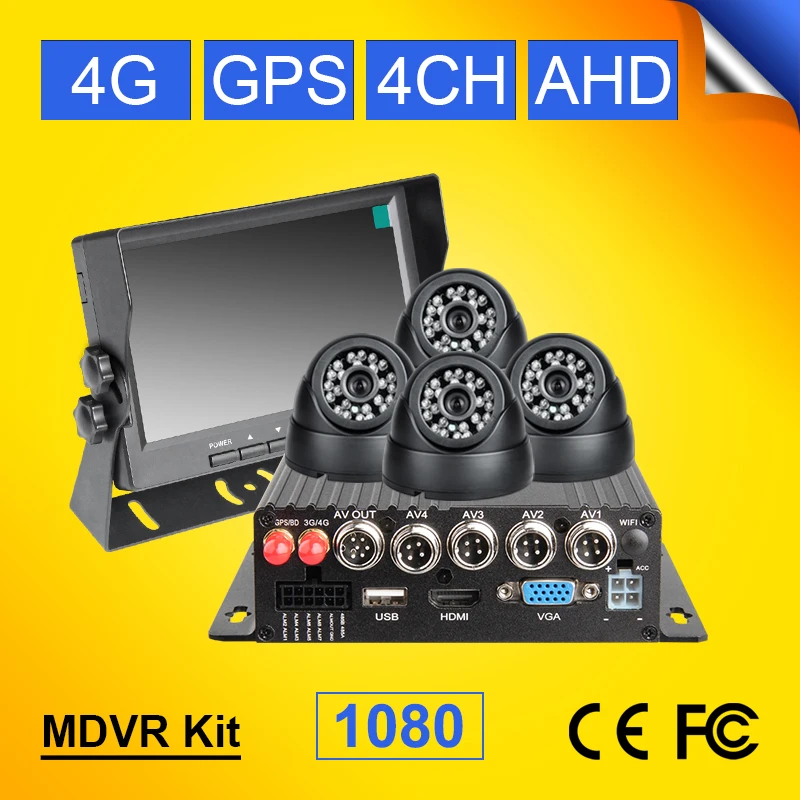 

Linux System H.264 4CH Video/Audio Input Vehicle AHD Mobile Dvr With 4G Network GPS CCTV Remote Monitoring Real Time Mdvr Kits