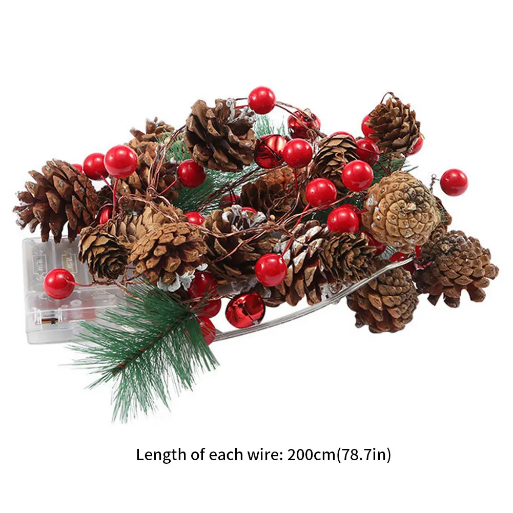 

Christmas Garland Battery Operated LED Lighted Mini Pine Cone Garland Fairy Lights Garland Curtain Lamp For Christmas Decor