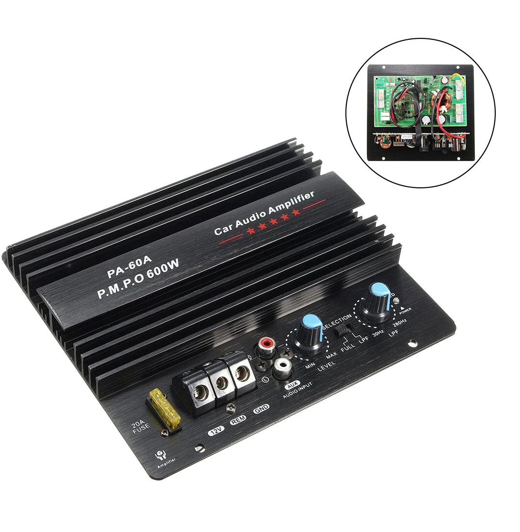 12V 600W PA 60A Динамик сабвуфер бас модуль высокое Мощность автомобильный аудио