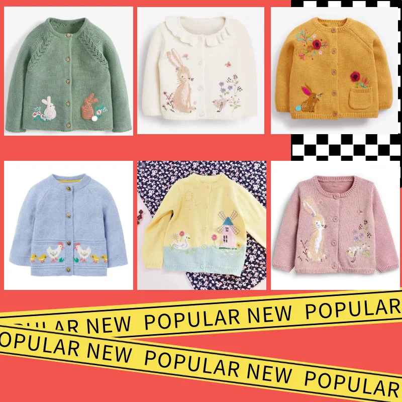 

Little maven Baby Girls Autumn Sweater Rabbit Lovely Knitted Clothes Toddler Children Sweatshirt Outfit for Kids 2 to 7 years
