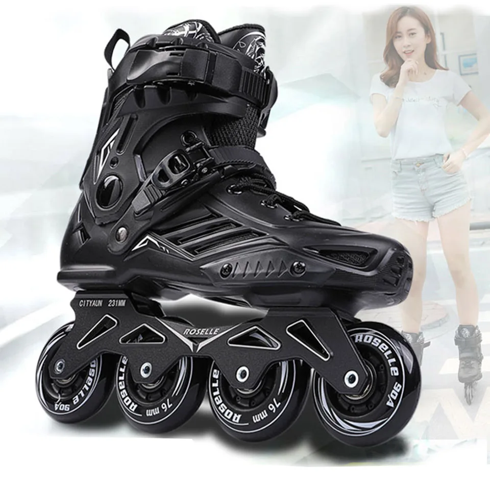 

RS6 Inline Skates Professional Slalom Adult Roller Skating Shoes Sliding Free Skate Patins Size 35-46 Good As SEBA Sneakers