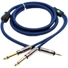 Усилитель-штекер TS моно-штекер 3,5 мм на два аудиокабеля 6,35 мм 14 дюйма hi-fi домашняя стереосистема Y-образный сплиттер экранированные шнуры