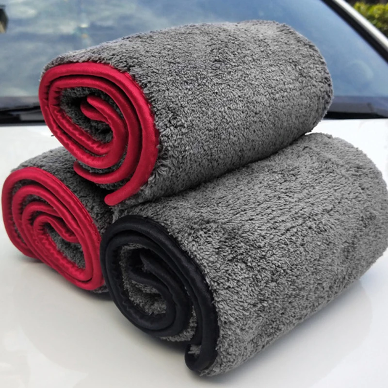 

2021 Car Wash Coral Fleece Towel Car Cleaning Drying Cloth New Hemming Car Care Cloth Detailing Car Wash Towel For Toyota