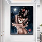 Сексуальная плохая девушка Татуировка холст картина на стену плакаты и принты куады Современная Настенная картина для гостиной домашний декор