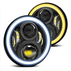 Пара точек 7 дюймов светодиодный ные фары гало ангельские глазки для Jeep Wrangler JK TJ CJ LJ