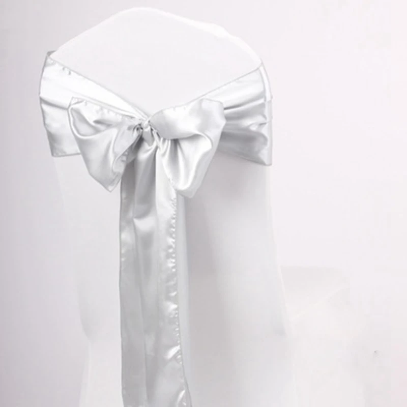 Темно золотой цвет атласный створки стул свадебное украшение галстук бабочка