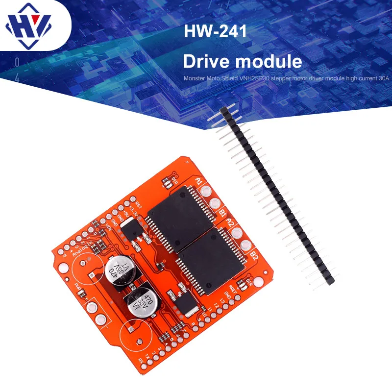 

VNH2SP30 Monster Shield Stepper Motor Driver Module 16V High Current 30A 1 Way 2 Way Motor Drive Modul Electronic Mini Red Board