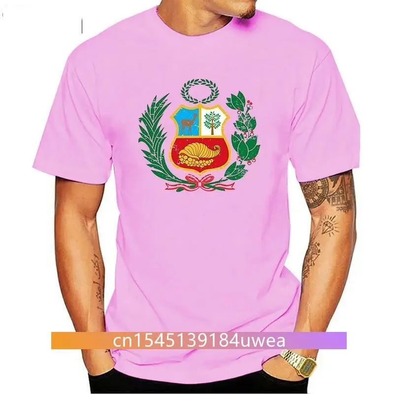 

New 2021est Fashion Cool Men Print Tee Cool Fashion Novelty Style Top Tshirt Peru Shirt Peruvian Coat of Arms Casual Homme Tshir