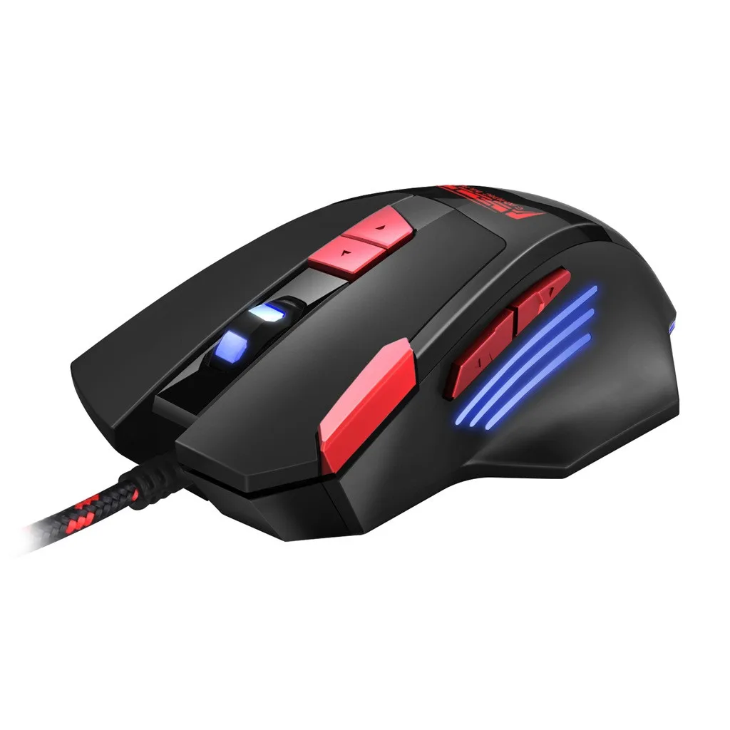 

Wired Gaming Mouse Ergonomic Design 6800DPI 7Gears Optical Mice 7 Buttons Adjustable USB Cable LED Optical Gamer Mouse Wired LOL