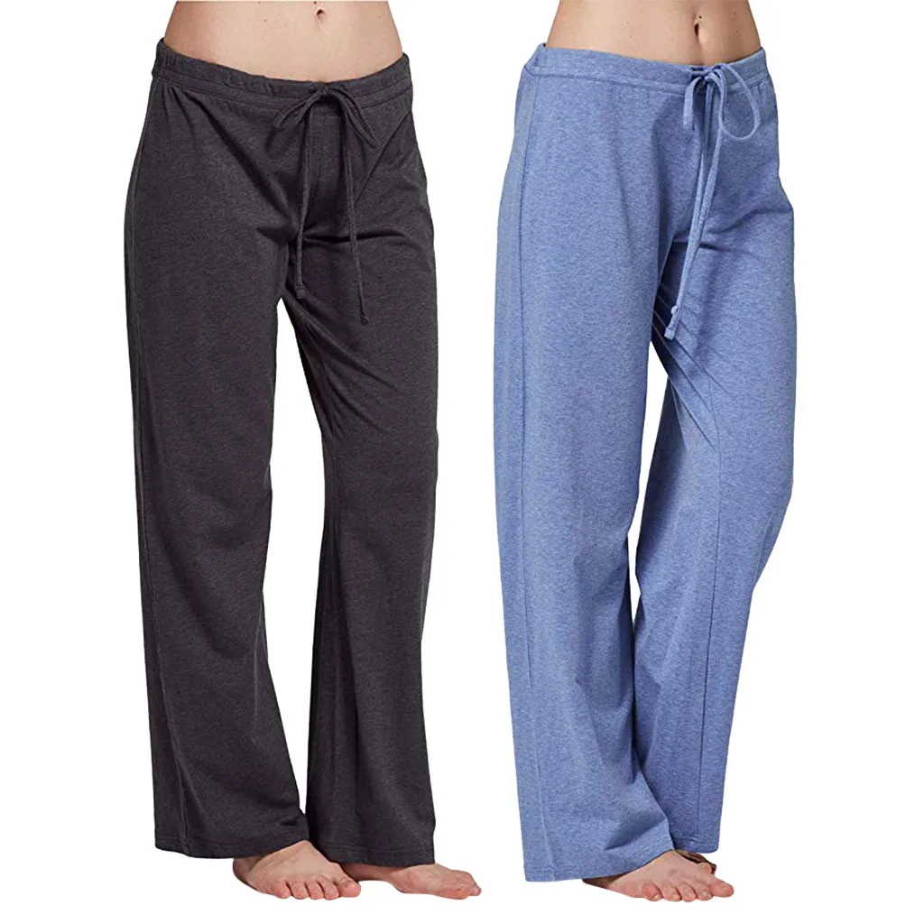 Женские повседневные штаны эластичные хлопковые Пижамные простые женские