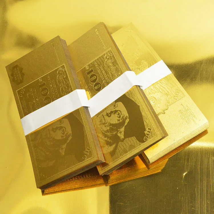 Немецкое обычное золото 100 немецкая марка банкнота удивительная позолоченная