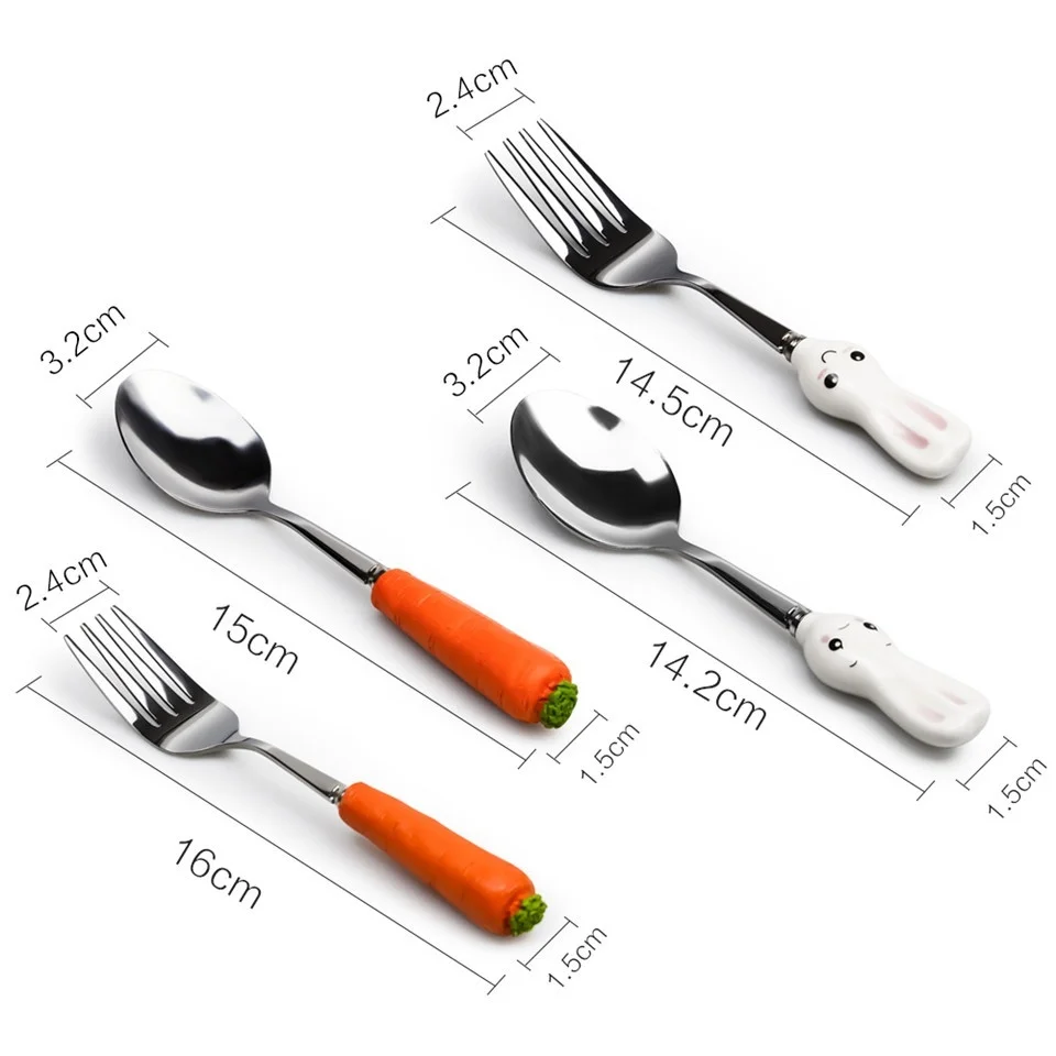 Мультяшные столовые приборы из нержавеющей стали посуда для детей вилка