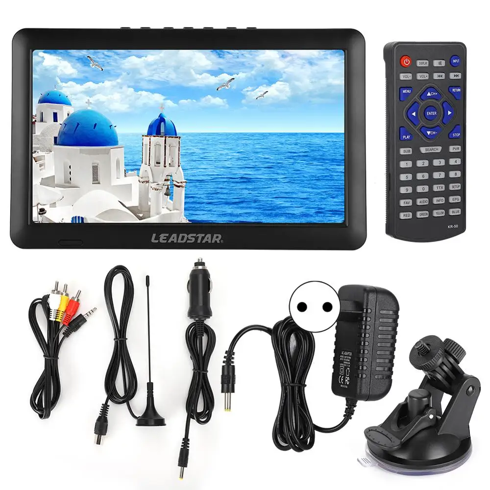Портативный телевизор LEADSTAR 11 дюймов DT/T2 1080P HD цифровой аналоговый с подставкой