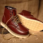 Мужские зимние ботинки с теплым мехом, красные кожаные рабочие ботинки высокого качества для мужчин, Рабочая обувь больших размеров 46, рабочие ботинки для мужчин
