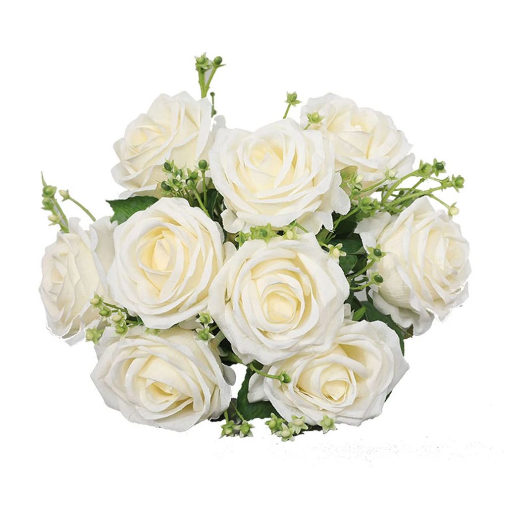 

Красная роза букет роз свадебные 31*15 см белый 9 бутонов, искусственное украшение