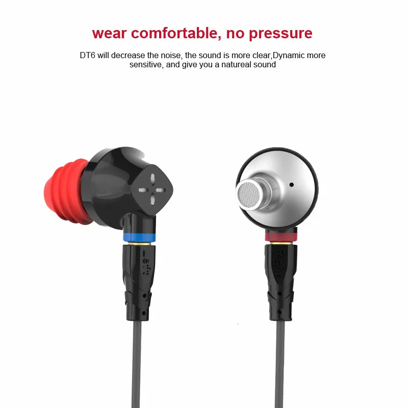 SENFER DT6 1BA+ 1DD гибридные наушники в ухо HIFI DJ бег спортивные наушники с микрофоном съемный MMCX кабель