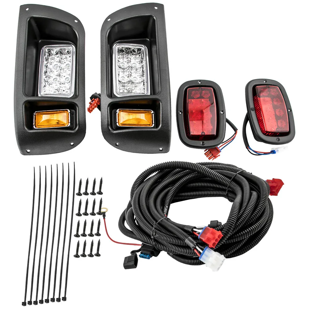 

12V LED Headlight & Tail Light Kit For Club Car DS Golf Cart 1993-UP Gas and Elec