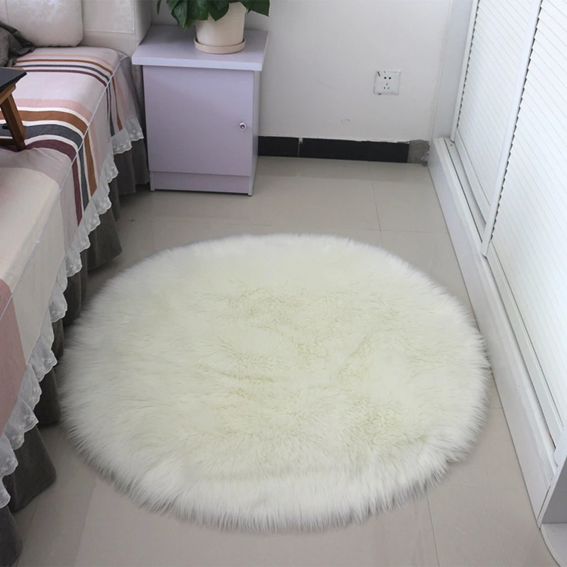 

Soft Artificial Sheepskin Rug Chair Cover Bedroom Mat Artificial Wool Warm Hairy Carpet Seat Decoration Fur Area Rugs