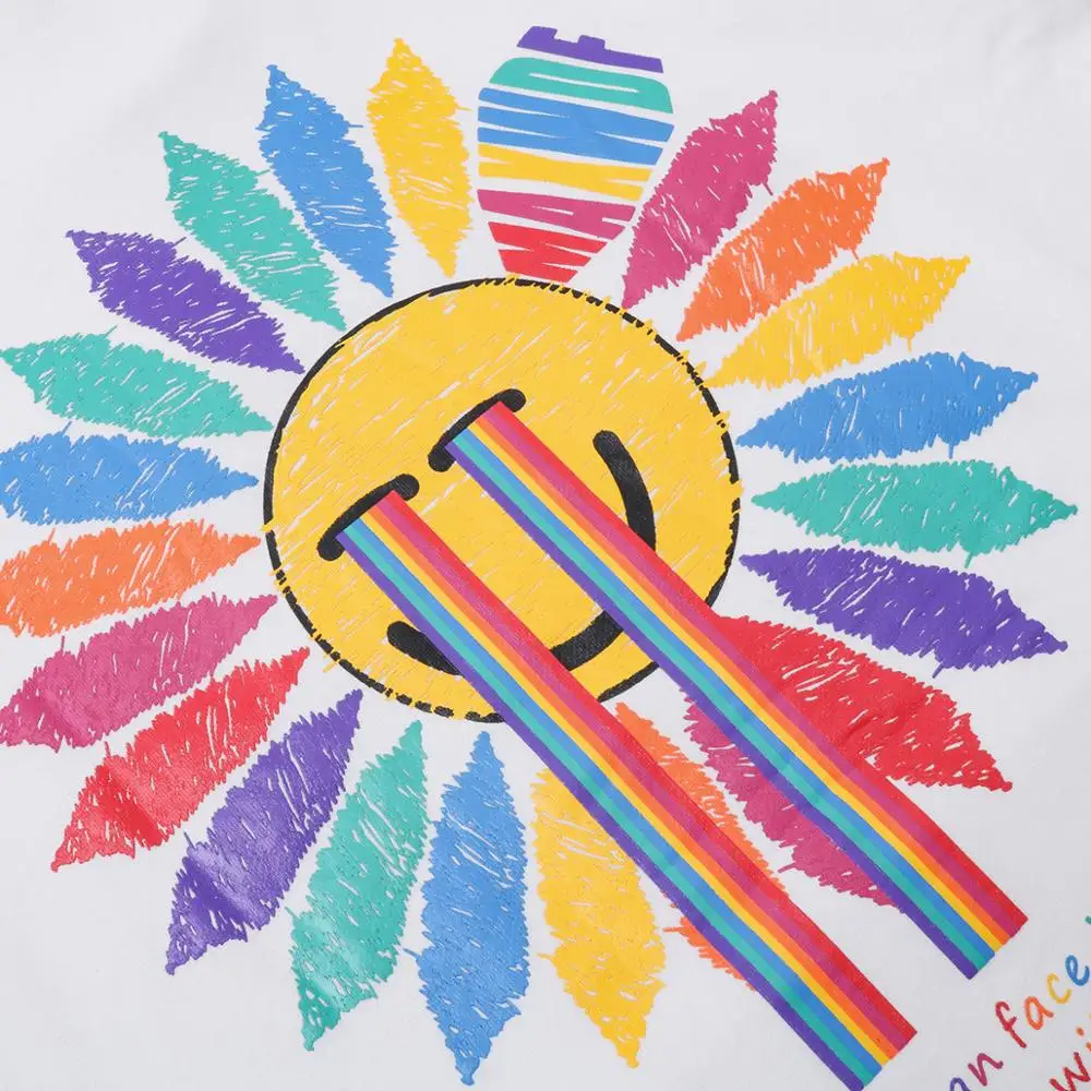 

Harajuku Colorful Sunflower Print Hoodie Men Hip Hop Streetwear Sweatshirts Hoodies Embroidery Hooded Pullover 2020 WQ081