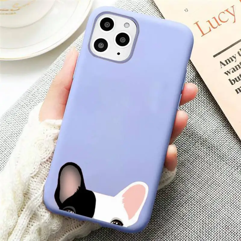 

Cute Cartoon Cat Dog Phone Case Candy Color for iPhone 11 12 mini pro XS MAX 8 7 6 6S Plus X SE 2020 XR