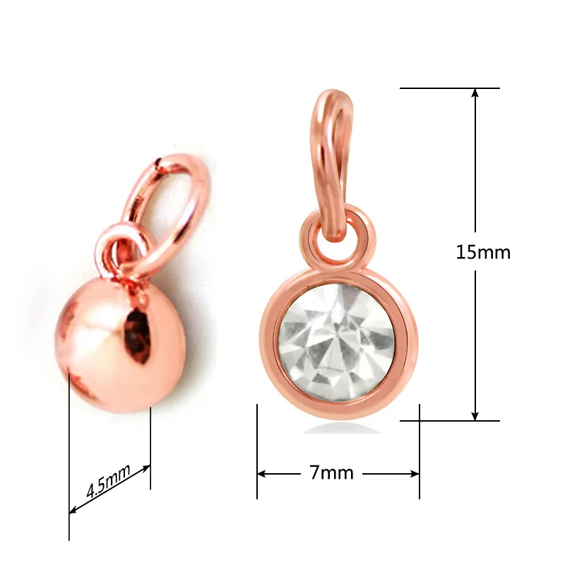 12 шт./партия подвески из розового золота