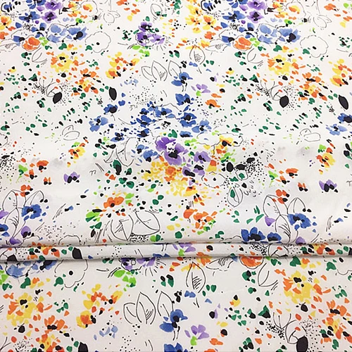 Красочные пятна и Листья печати 100% чистый шелк креп де chine ткани SCDC694|crepe de fabric|silk