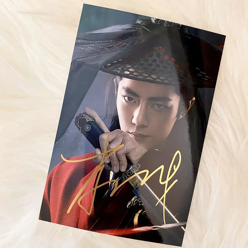 

The Untamed Chen Qingling Wei Wuxian Actor Xiao Zhan Signature Photo Xiao Ao Jiang Hu Hand Signed Photo For Fans Collection