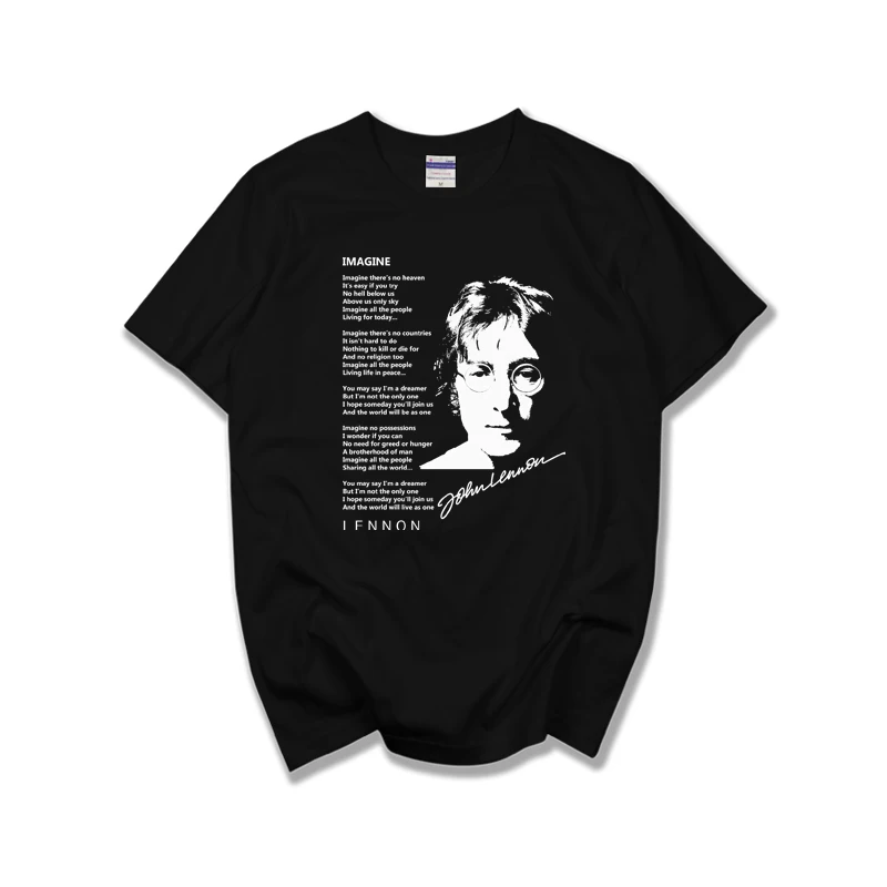 Мужская/женская футболка с коротким рукавом|t shirt|john lennonrock band |
