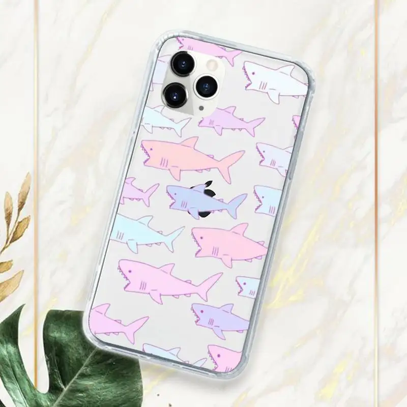 

Ocean Whale Shark Swimming Phone Case Transparent Clear for iPhone 11 12 mini pro XS MAX 7 8 6 6S Plus X 5S SE 2020 XR