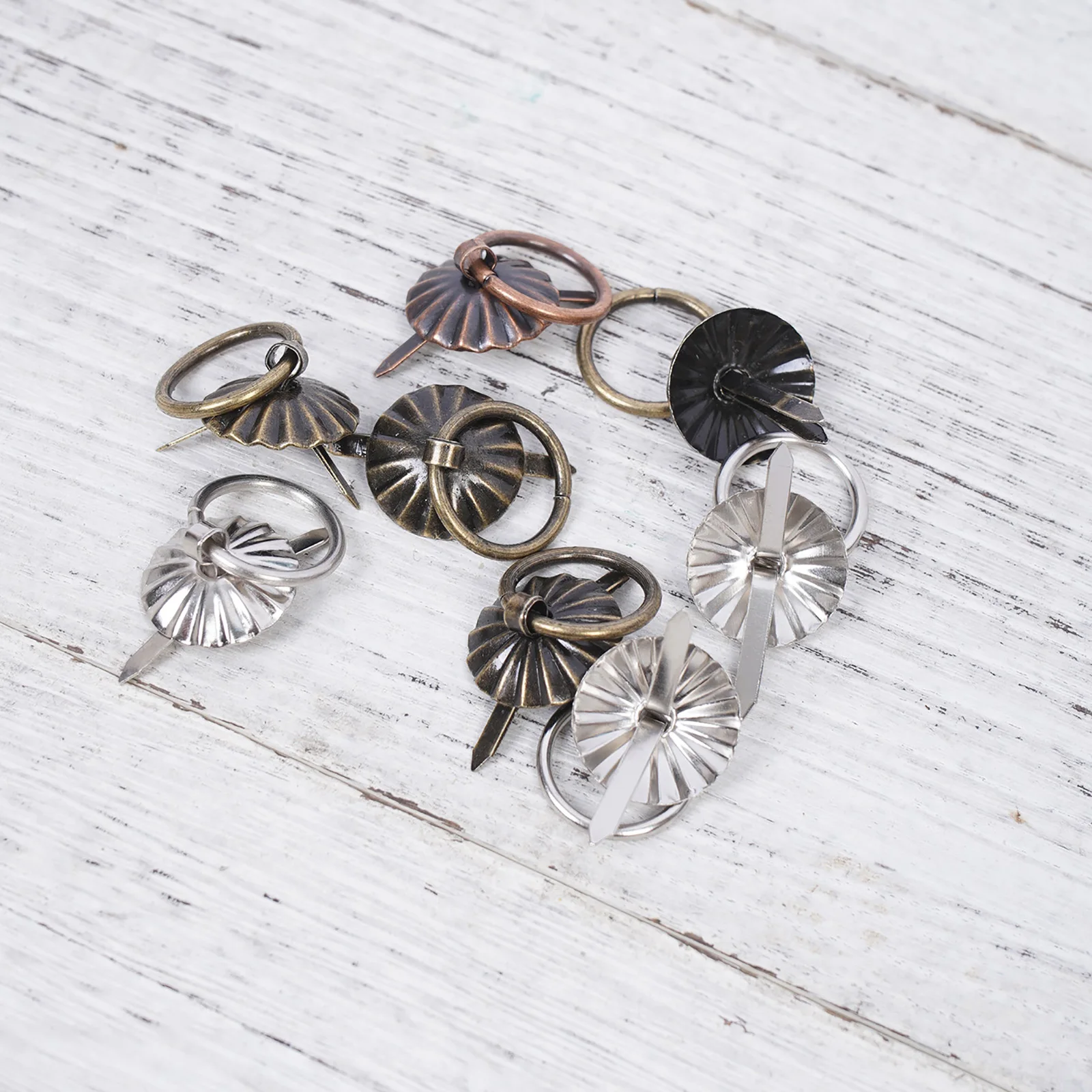 50 шт. винтажные застежки из сплава с вытяжными кольцами мини-ручки для шкатулки