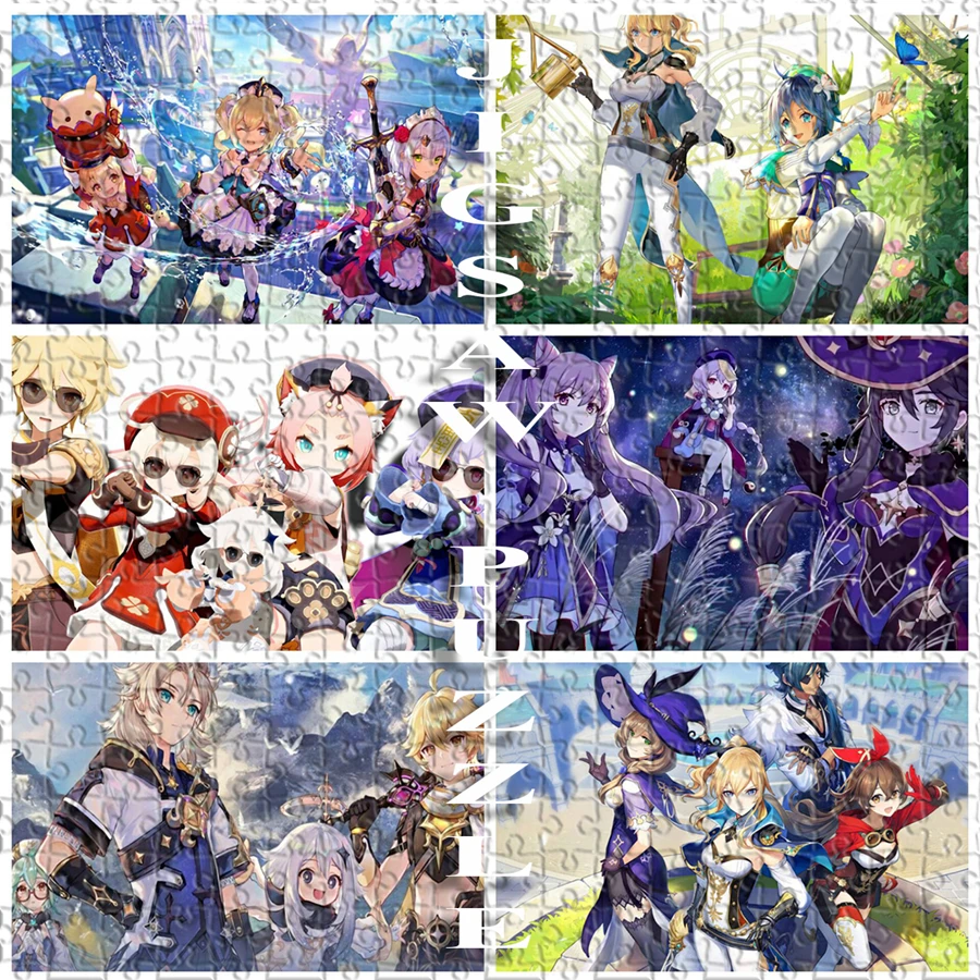 

Genshin Impact Game Series Cartoon Wooden Jigsaw Puzzle Toy 200/500/1000 PCS DIY Picture Customization Puzzle