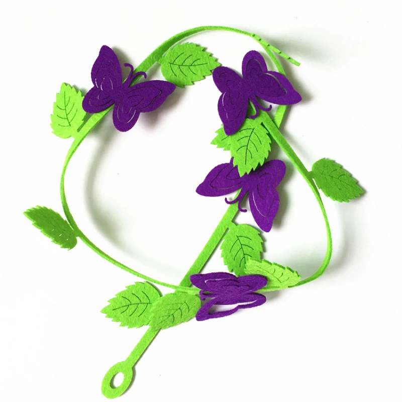 5 шт. цветные войлочные резные плетеные листья в виде бабочек Нетканая ткань