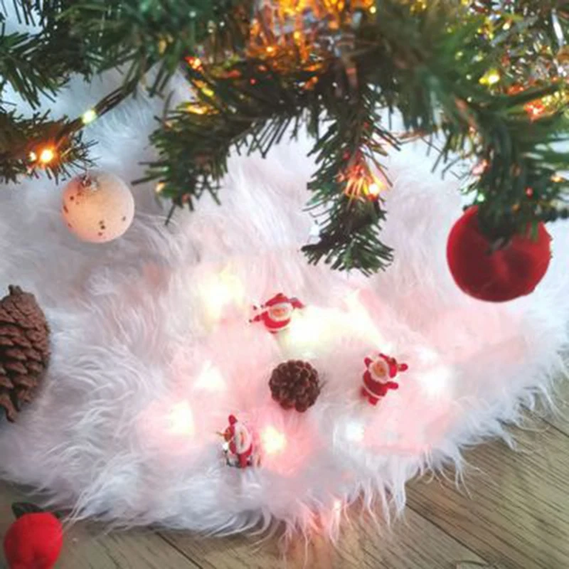 

Pure White Long Hair Christmas Tree Skirt Christmas Plush Tree Skirt Christmas Tree Decoration Tree Skirt 90cm