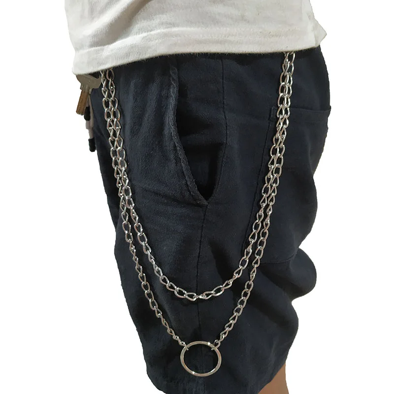Men Wallet Chain Keychain Punk Rock Style Silver Pants Key Chains Jeans Trousers Hipster Waist | Украшения и аксессуары