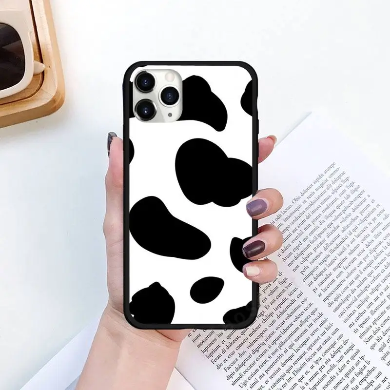 

pink cow print pattern Phone Case for iPhone 11 12 pro XS MAX 8 7 6 6S Plus X 5S SE 2020 XR Luxury brand shell funda coque