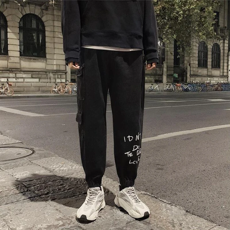 

Autumn And Winter Korean Multi Pocket Tooling Jeans Men's Loose Hip Hop Leggings Retro Harlan Fashion Pants