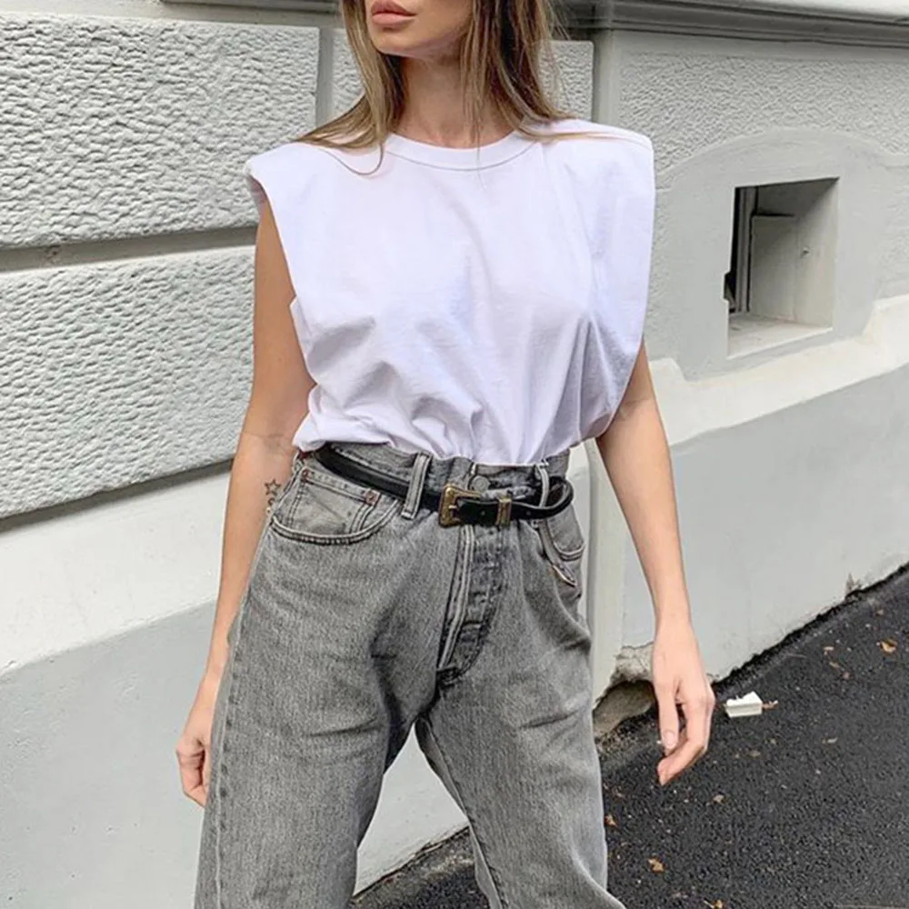 BF Стиль Повседневный Топ на бретелях женский летний черный белый уличный