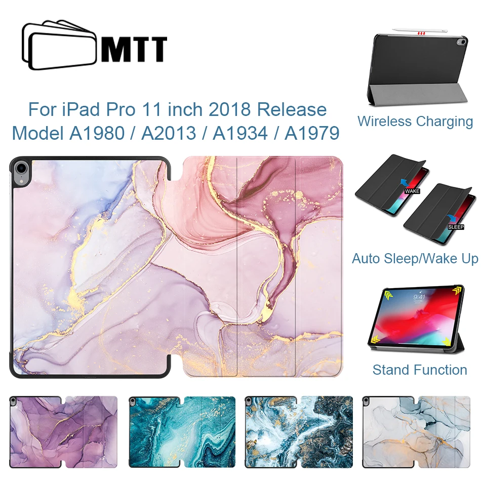 MTT 2018 мраморный чехол для планшета iPad Pro 11 дюймов Магнитный флип из искусственной