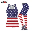 CJLM дизайнерский ажурный топ для женщин 2020 летний сексуальный жилет без рукавов майка для девушек американский флаг женский комплект