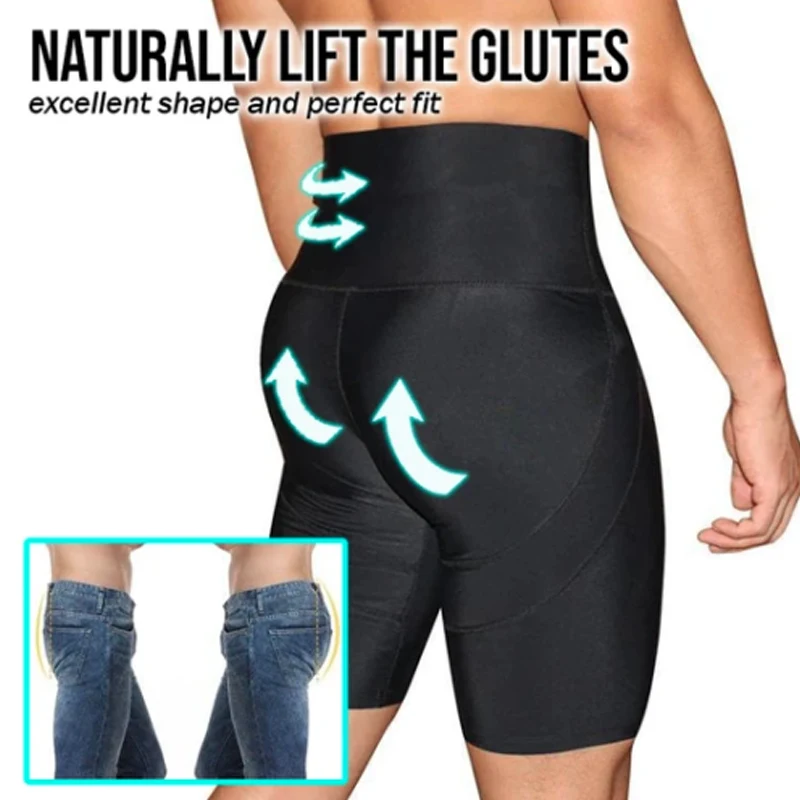 

Newly Shaper For Gentlemen High Waist Compression Pants Slimming Quick Dry Body Shaping Short Pants DO99