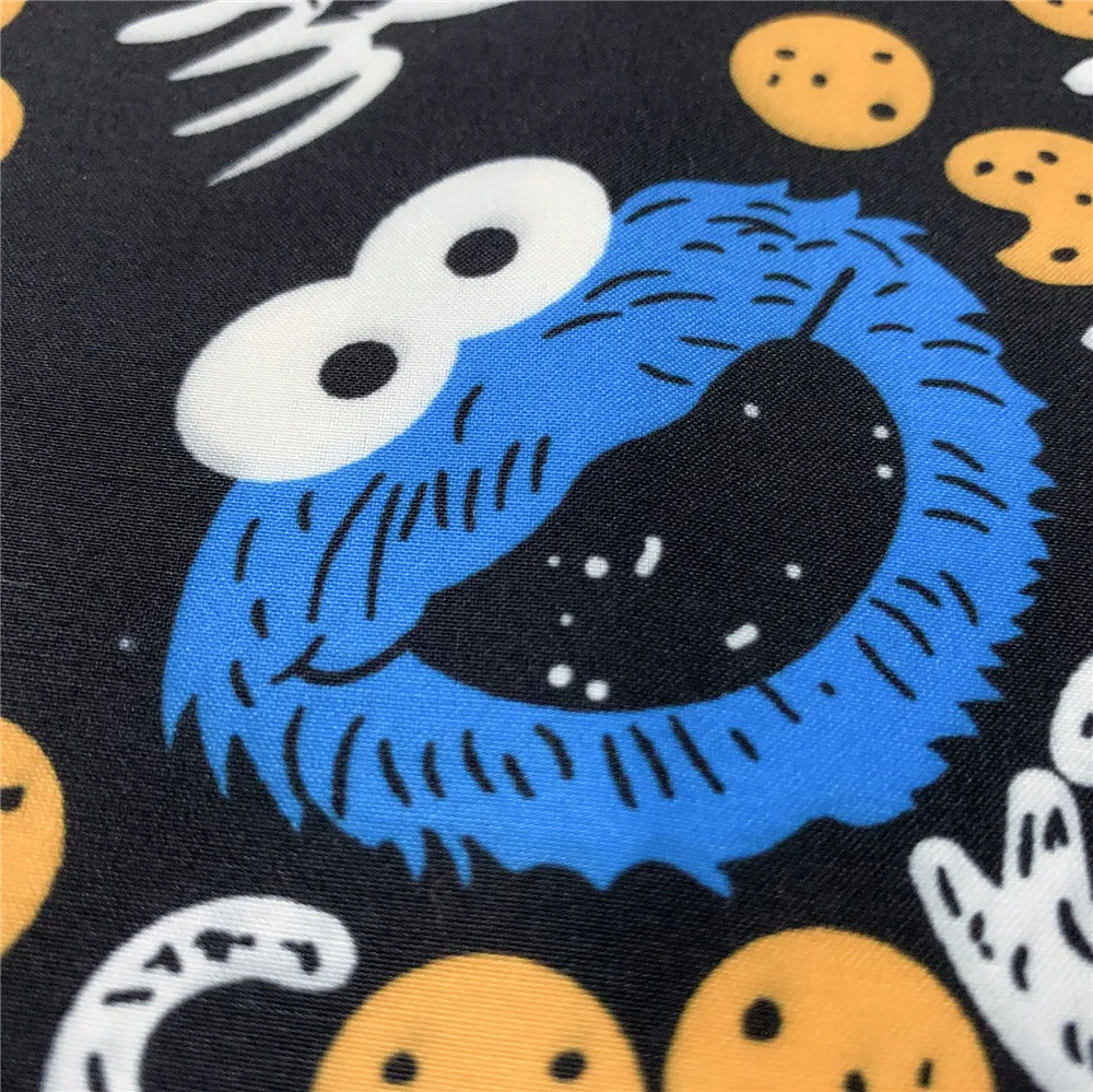 50x145cm Black Cookie Monster Polyester Cotton Fabric for baby shirt Hometextile Mask Slipcover Cushion DIY Material | Дом и сад