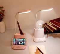 folding desk lampusb charging lamp with pen holder 2 color modesflexible bending for dorm reading warm light studying light