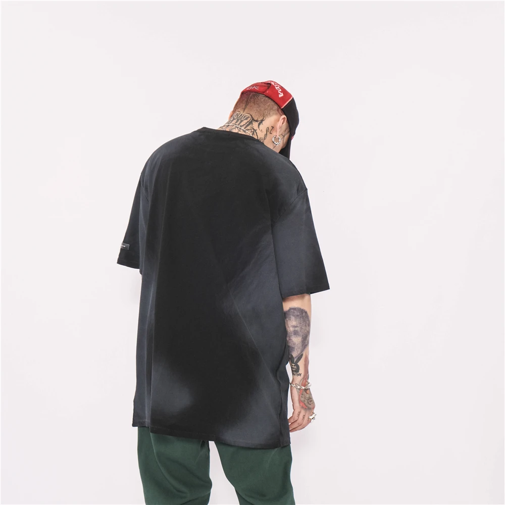 

New arrival 2021 Vintage oversized t shirt Hip Hop Streetwear Tshirt Harajuku Summer Cotton Tops Tees LSD34