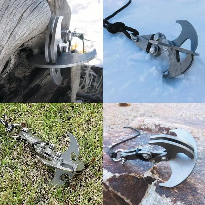 

Small Outdoor Climbing Multi-function Mountaineering Folding Steel Grapple Gravity Grapple Gravity Hook V9D4