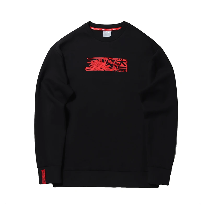 Li-Ning мужской трендовый свитер обычный крой 66% полиэстер 34% хлопок круглый вырез