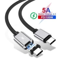 5a magnetic cable usb type c to type c for iphone 11 macbook pro 100w fast pd cable magnet charger usb c type c cord for samsung