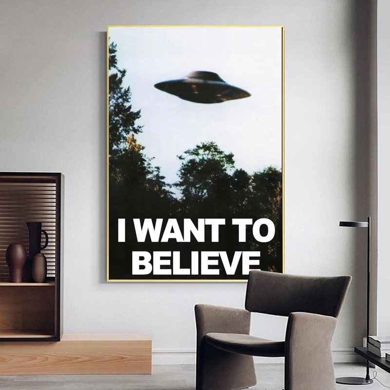 

The X Files UFO TV Series Art Canvas Painting Posters and Prints Wall Art Picture for Living Room Home Decor I WANT TO BELIEVE