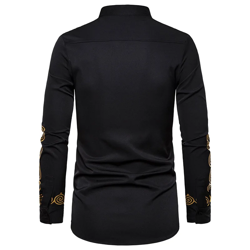 Повседневная рубашка мужская одежда Рубашки Африканский стиль chemise homme модные camisa masculina Фитнес рубашка с принтом