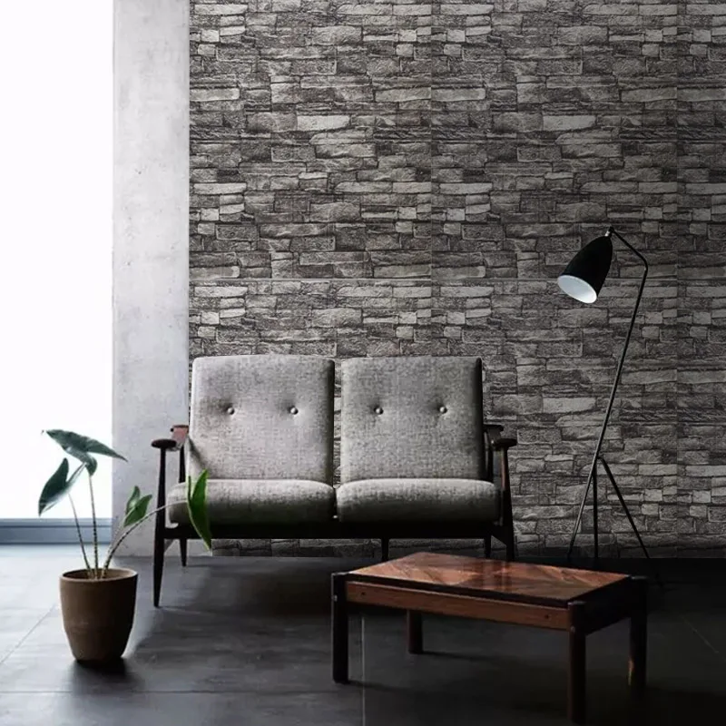 10pcs 3D Brick Wall Sticker DIY Wallpaper for Living Room Bedroom TV Wall Waterproof Self-Adhesive Foam Plastic Wall Stickers