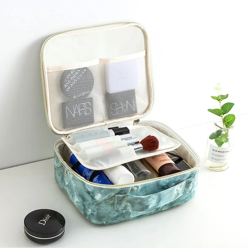 Женская мраморная косметичка из ПУ кожи чехол для туалетных принадлежностей органайзер товары